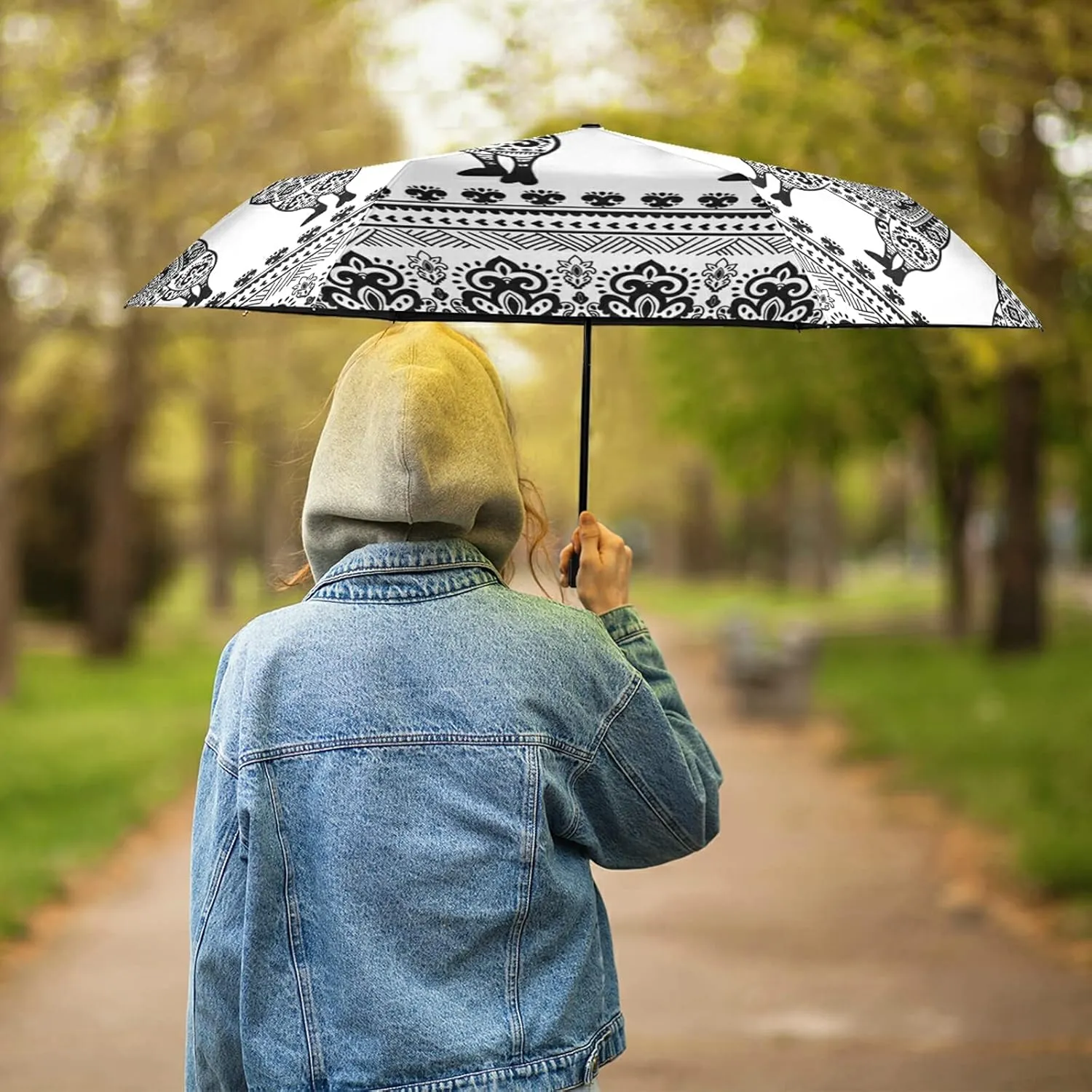 Lightweight Folding Umbrella, Portable Sun Travel Parasol, Compact Anti-UV Strong Rain Umbrella