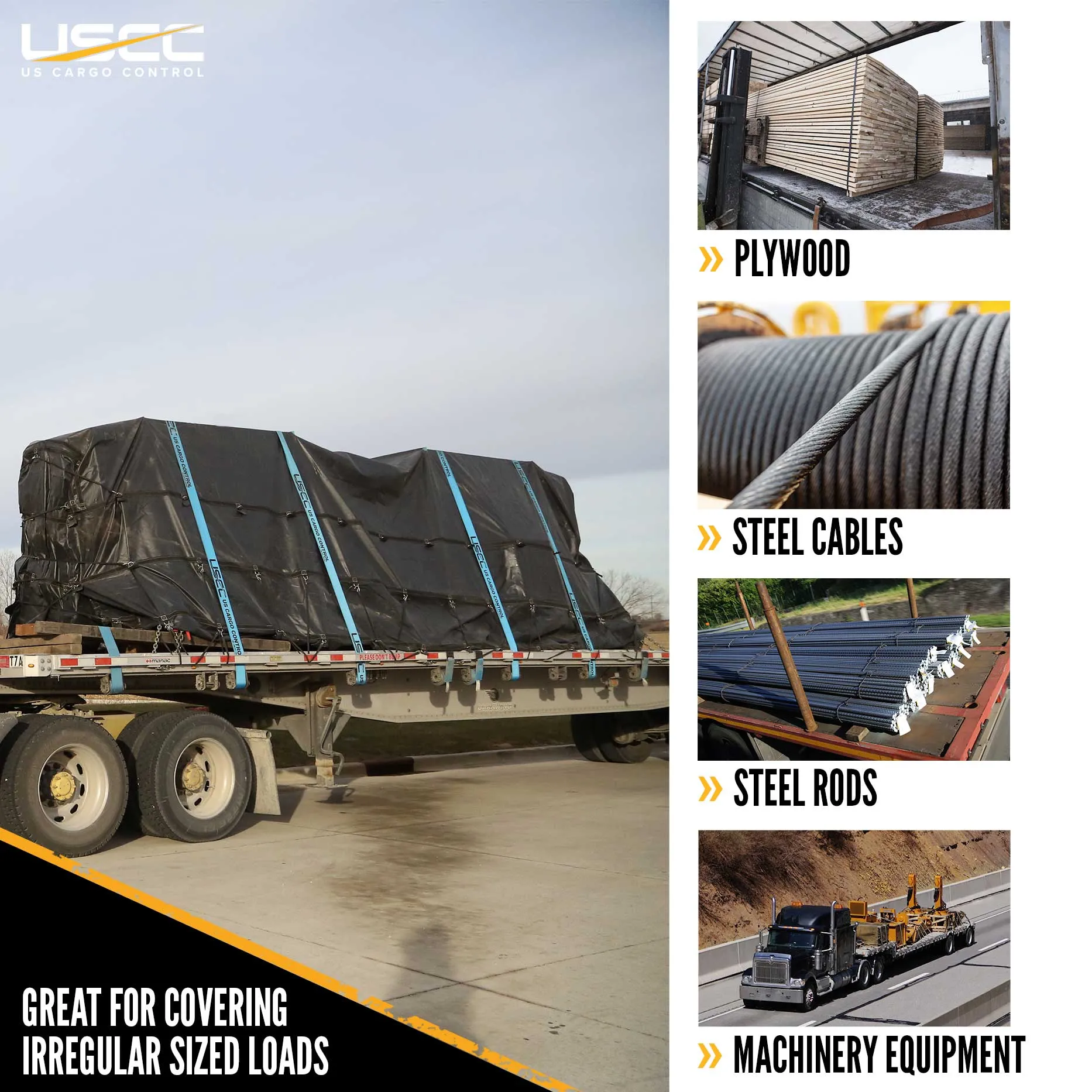 Lightweight Machinery Tarp - 30' X 30' - 14 Oz. Black Tarp