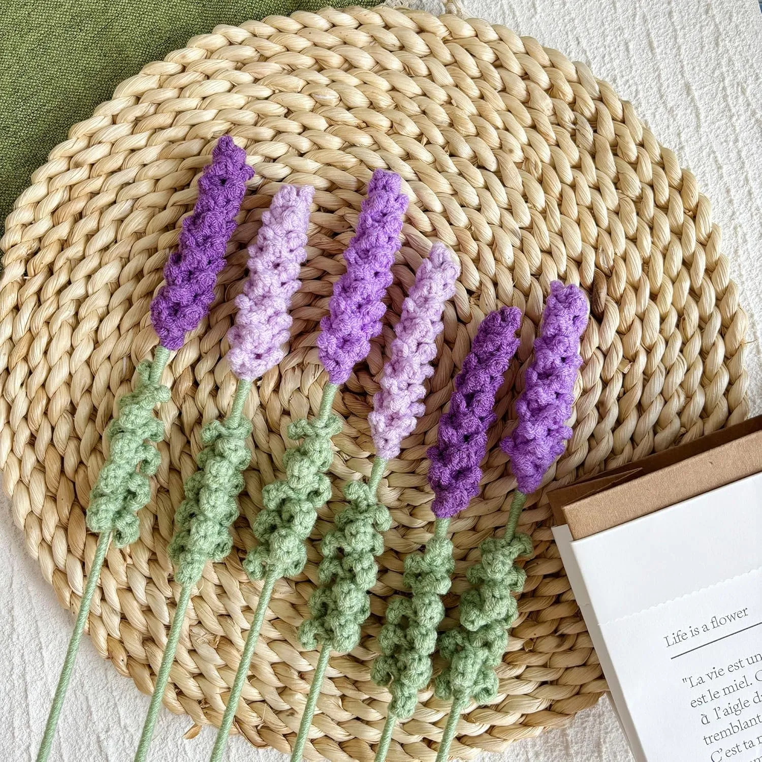Lily's Lyric Flower Crochet Kit | Lavender Flower with Paper Bag| Step-by-Step Video Tutorial for Adults Teenagers | Craft Gift Idea DIY Home Decoration Purple