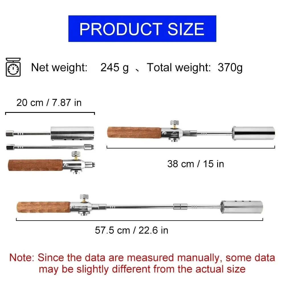 Long Flame Igniter - Portable Outdoor Burner with Wooden Handle for Picnic BBQ and Stove Toolkit
