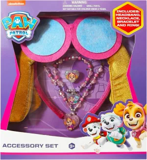 LUV HER Licensed PAW PATROL Headbands for Girls - Kids Jewelry - Dress Up Set All in one Giftable Box - Headband - Play Jewelry Set - 4pc (Toddler Headband, Necklace, Dress Up Bracelet, Ring) Ages 3 