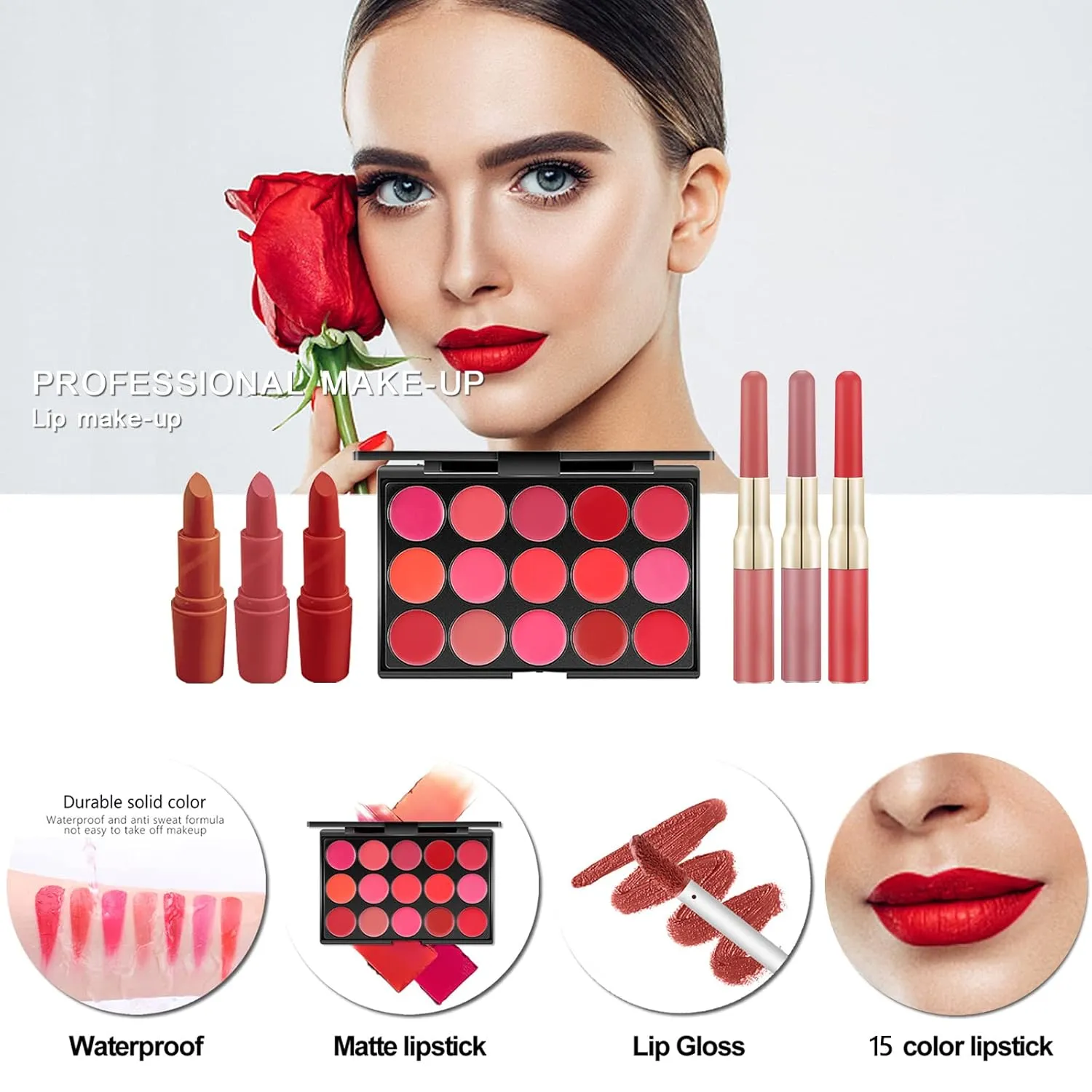 M All In One Makeup Kit, Makeup Kit for Women Full Kit,Multipurpose Women's Cosmetics Set,Beginners and Professionals Alike,Easy to Carry(DLS-Black)
