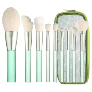 Makeup Brushes with Organizer Bag, 9 Pcs Professional Synthetic Powder Foundation Brush,Eyeliner Blending Eyeshadow Contour Concealer Brush Set,Birthday Gifts for Women