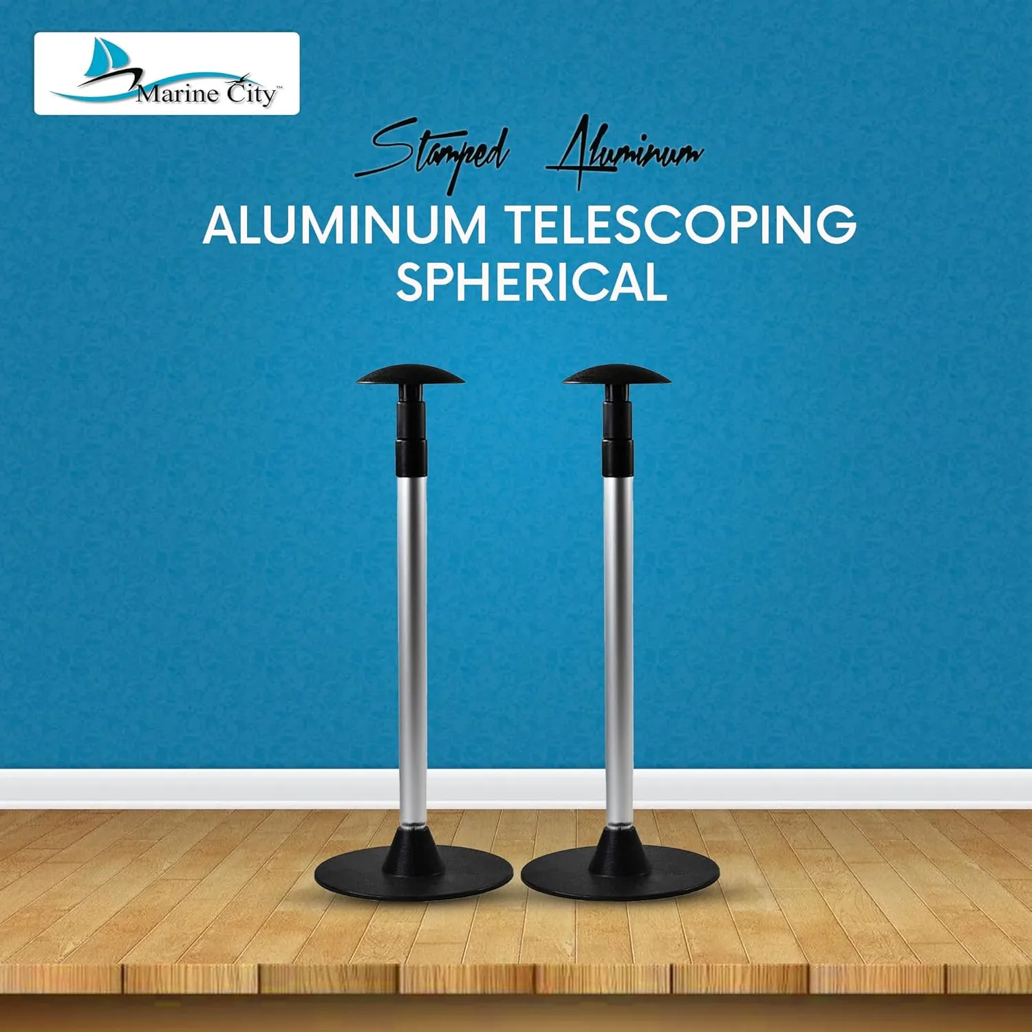 MARINE CITY Aluminum Telescoping 3-Section Boat Cover Support Pole, Durable & Lightweight, Rust-Resistant with Nylon Cap and Base, Adjustable 22-1/2" to 54'', for Marines, Boats, Yachts