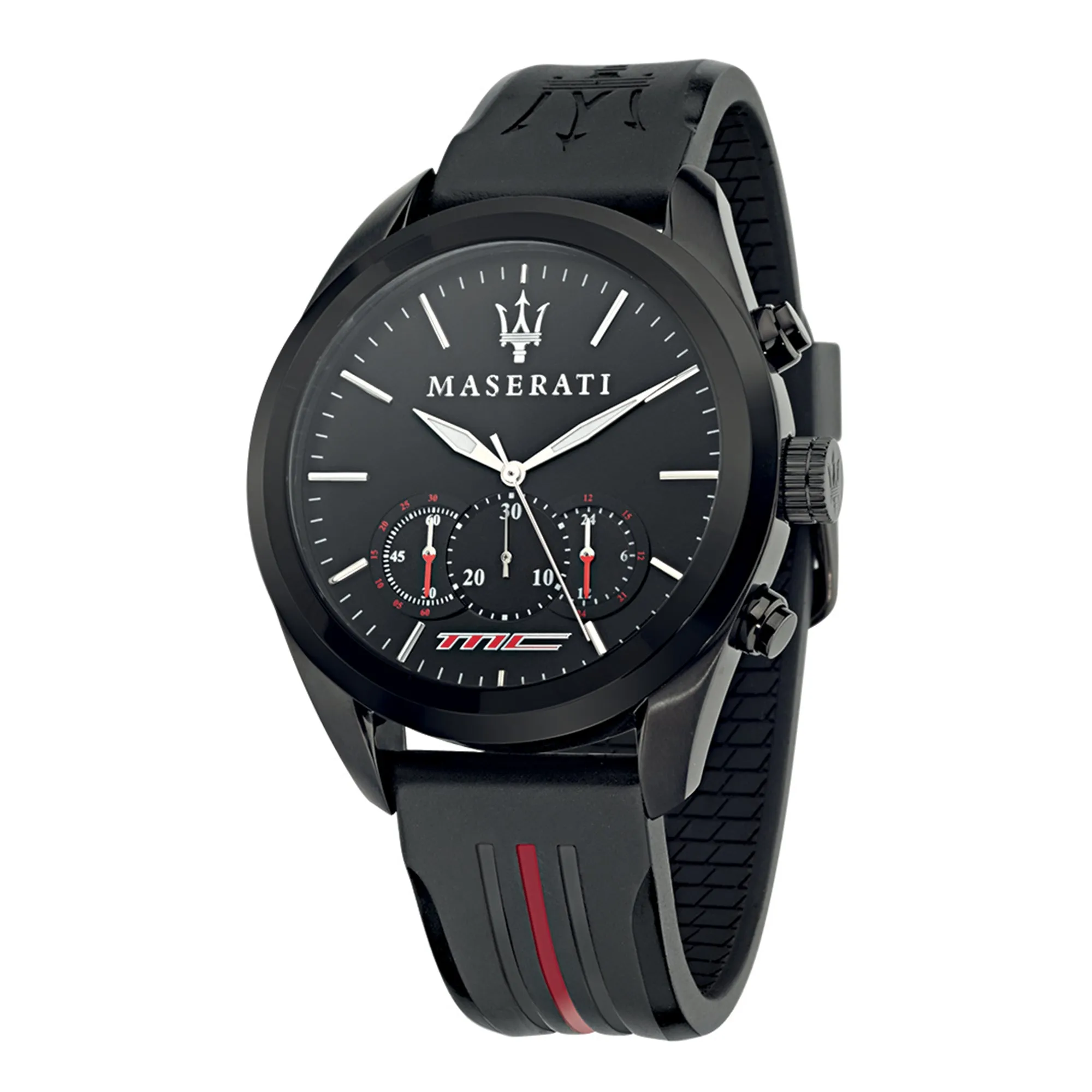 MASERATI TRAGUARDO POLE POSITION 45MM CHR BLACK D/STRAP