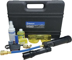 Mastercool 53451-110 Rechargeable UV Leak Detection Kit – Includes High-Intensity UV Flashlight, 2 oz Refillable Dye Injector, Universal Dye, Glasses & Accessories – A/C, Oil, Coolant Leak Locator