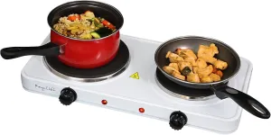 MegaChef Portable Easy Clean Dual Electric Cooktop Countertop Burner Stove