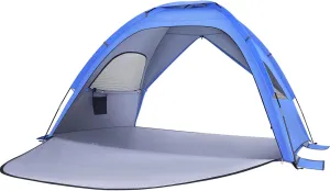 Milisten Beach Tent for 3 Person with 2 Doors, Portable Family Sun Shelter with UPF 50  UV Protection, Ideal for Hiking, Camping, and Vacation, Blue