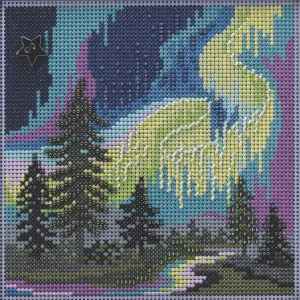 Mill Hill Aurora Borealis Beaded Counted Cross Stitch Kit Buttons & Beads 2022 Winter Series MH142231