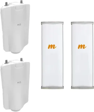 Mimosa A5x Point to MultiPoint Access Point 700Mbps 2 Units with N5-45x2 Sector Antenna 2 Units 19dBi 4.9-6.4GHz