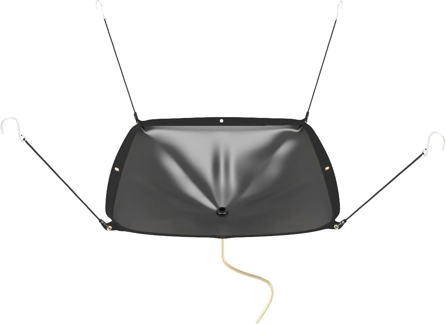 MOOFI Ceiling Roof Leak Drip Diverter Tarp Heavy Duty Ceiling Leak Diverter Rain Drain Tarp with Drainage Black 5' x 5'