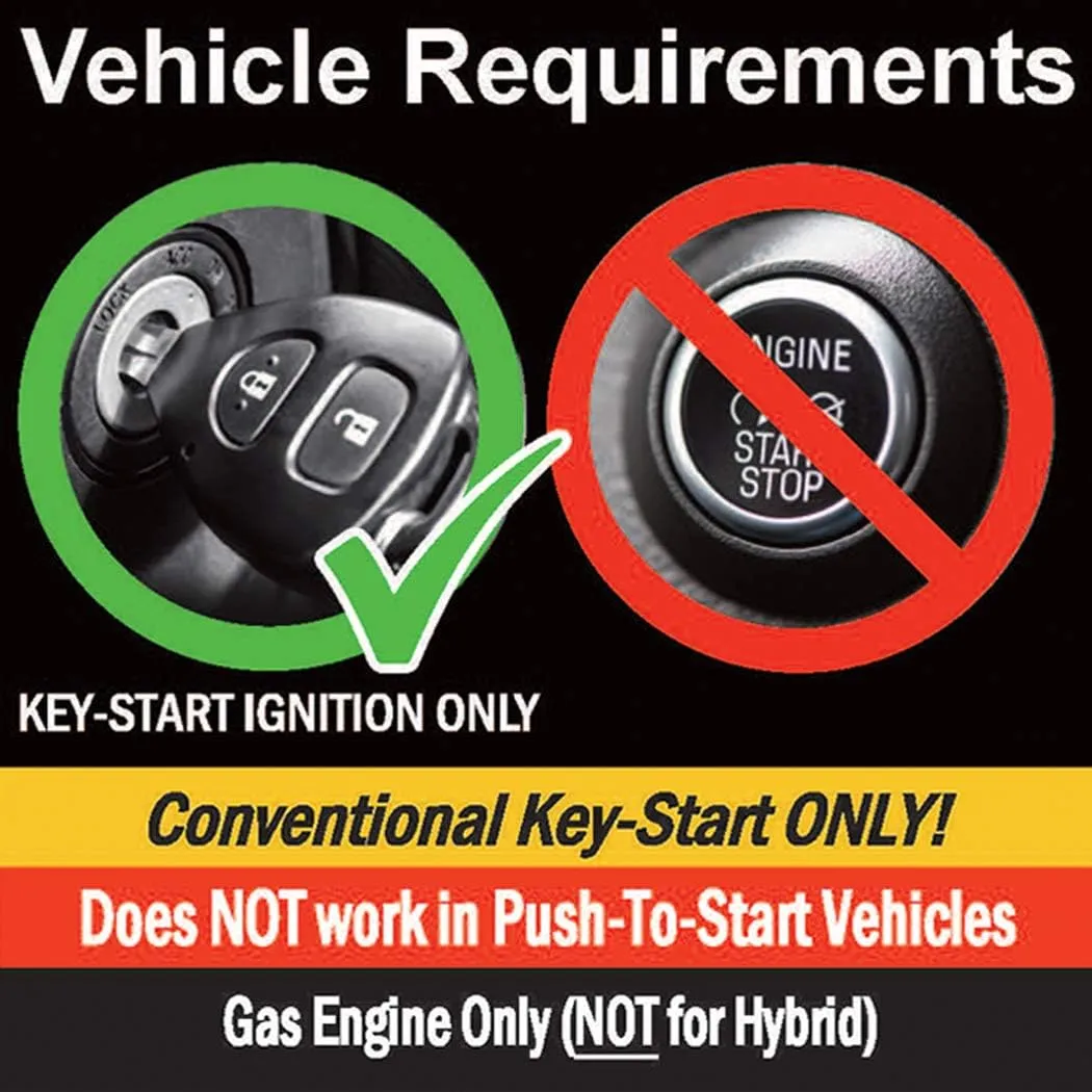 MPC Remote Start Compatible with 2010-2017 Chevrolet Equinox Plugin T-Harness - (2) 1-Button Extended Range Remotes - Up to 800' Range - Only 1 Wire Connection Needed