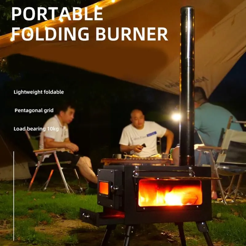 Multifunctional Portable Camping Wood Stove with Chimney