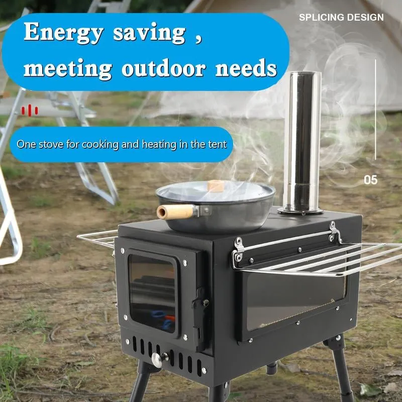 Multifunctional Portable Camping Wood Stove with Chimney