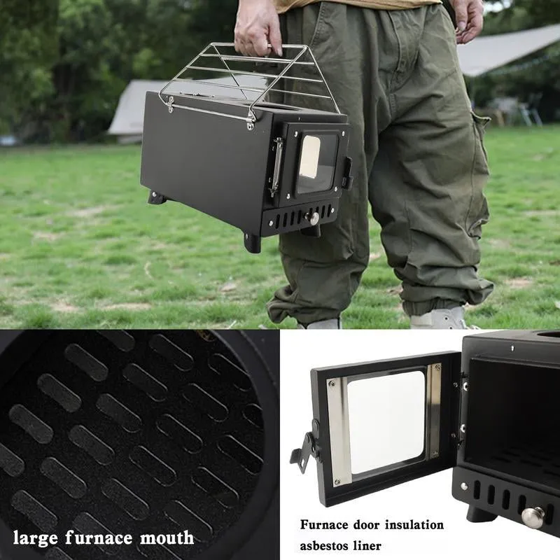 Multifunctional Portable Camping Wood Stove with Chimney