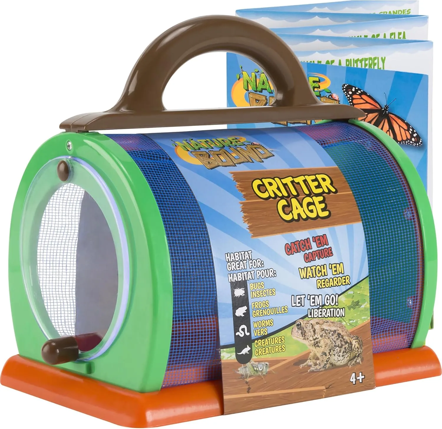 Nature Bound Critter Cage Bug Catcher and Habitat Kit | Insect Netting and Activity Booklet | STEM Educational Toys for Kids | Indoor and Outdoor Use | 8.5" x 5.75" x 8" | Green