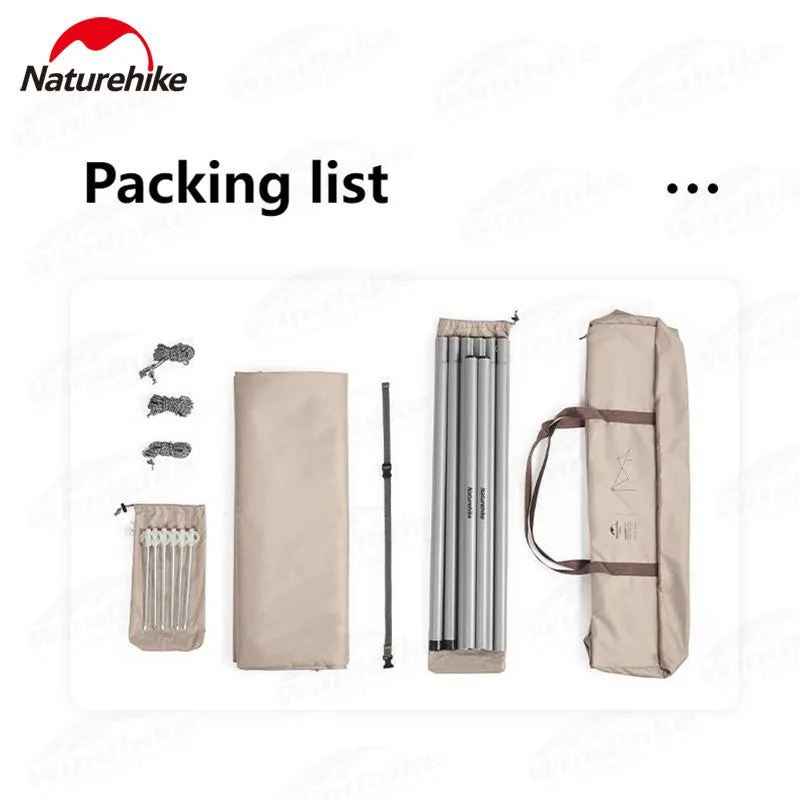 Naturehike Diamond Sun Shelter Portable Lightweight 3-4 Person Tarp Camping Outdoor Waterproof Canopy 6x4m 150D Windproof With 2.4m Pole UPF50 