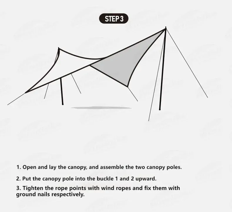 Naturehike Diamond Sun Shelter Portable Lightweight 3-4 Person Tarp Camping Outdoor Waterproof Canopy 6x4m 150D Windproof With 2.4m Pole UPF50 