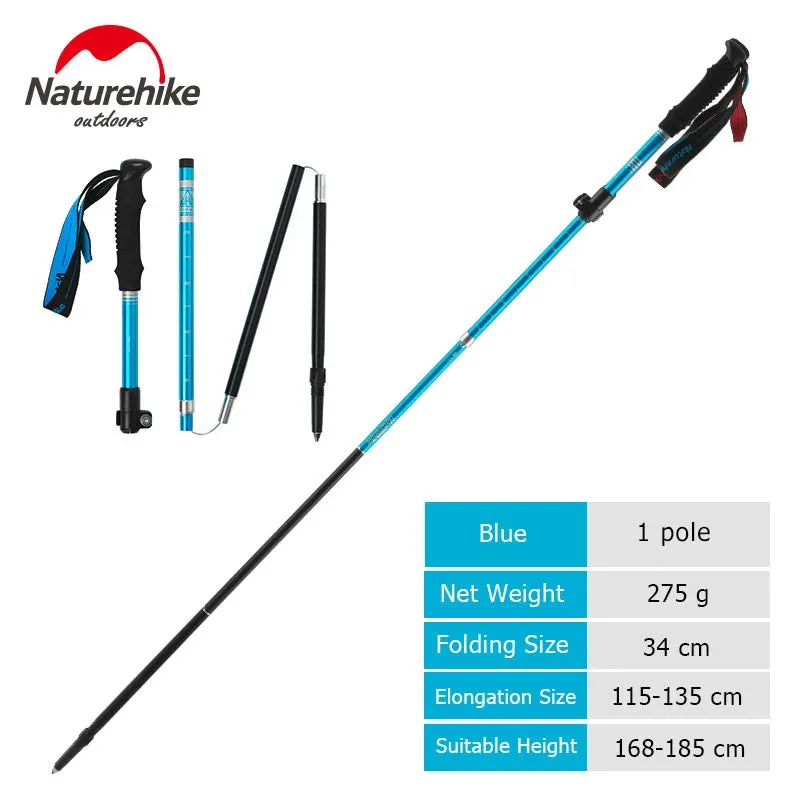 Naturehike Trekking Pole ST09 Ultralight Folding Hiking Stick Hiking Pole Collapsible Hiking Stick Climbing Stick Trekking Stick