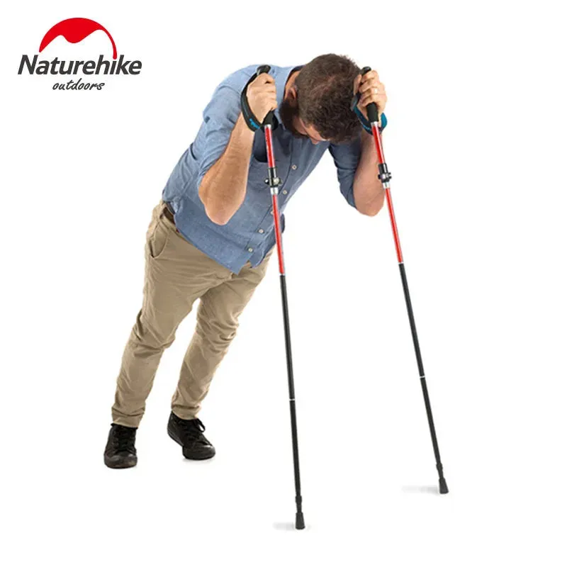 Naturehike Trekking Pole ST09 Ultralight Folding Hiking Stick Hiking Pole Collapsible Hiking Stick Climbing Stick Trekking Stick