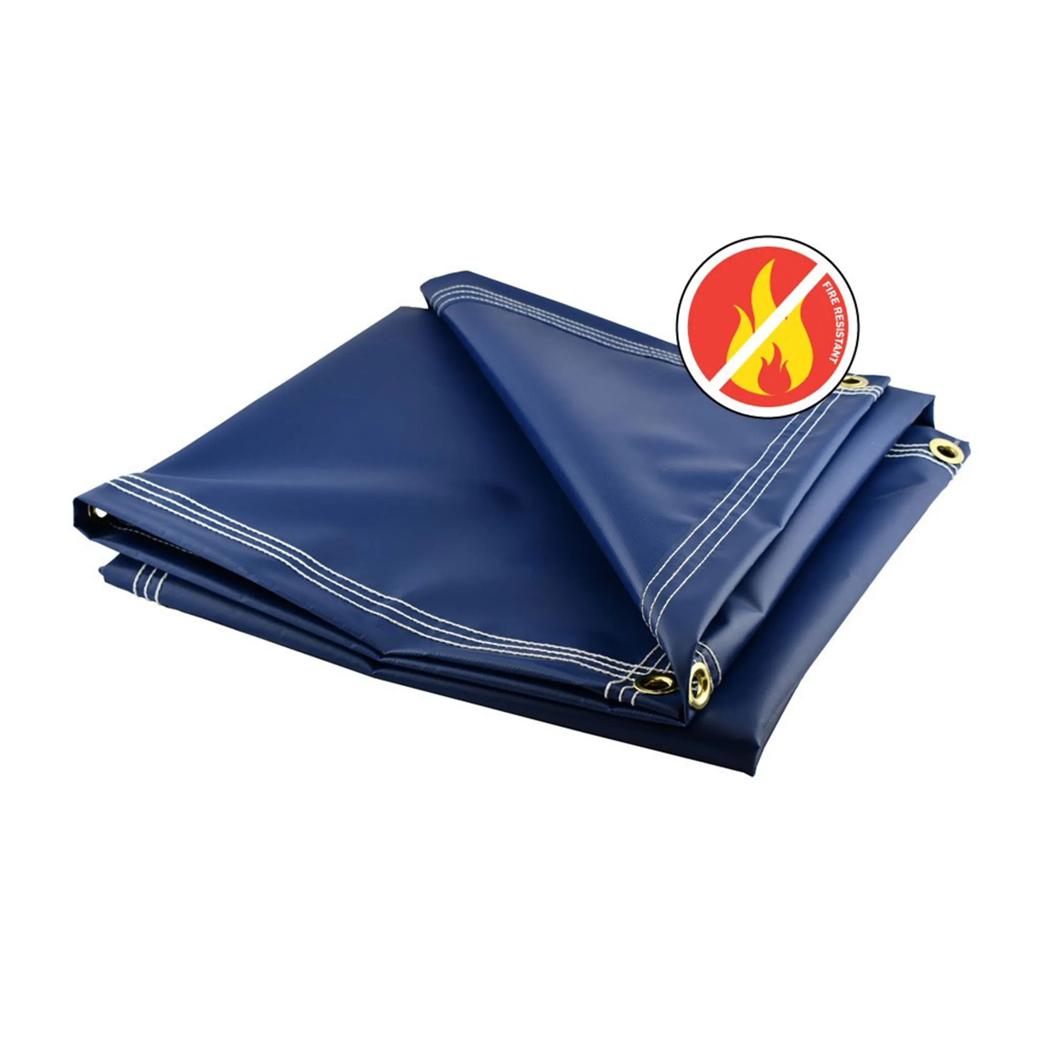 Navy Fire Retardant Vinyl Tarps - 18 oz