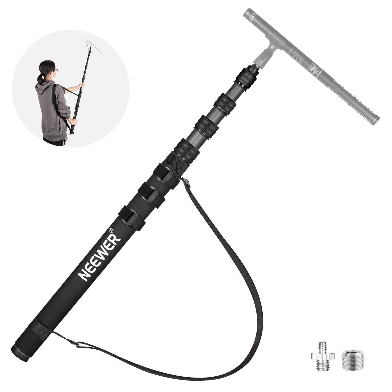 NEEWER Upgraded MS-300C Carbon Fiber Microphone Boom Pole