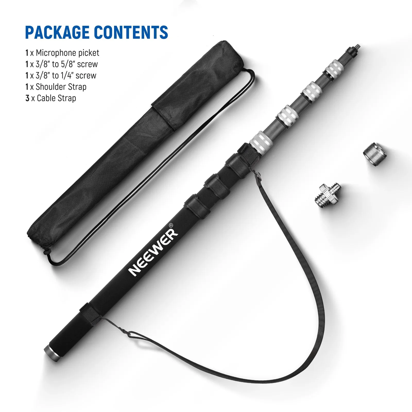 NEEWER Upgraded MS-300C Carbon Fiber Microphone Boom Pole
