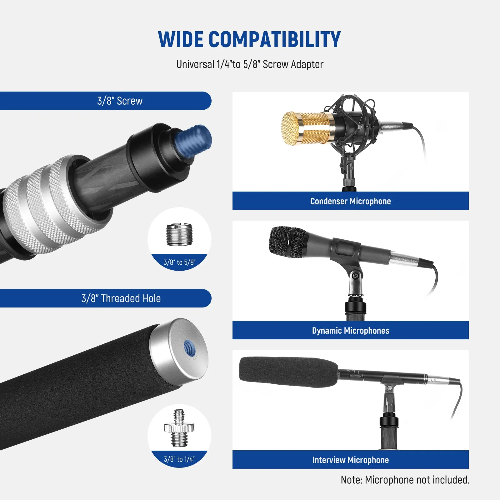 NEEWER Upgraded MS-300C Carbon Fiber Microphone Boom Pole