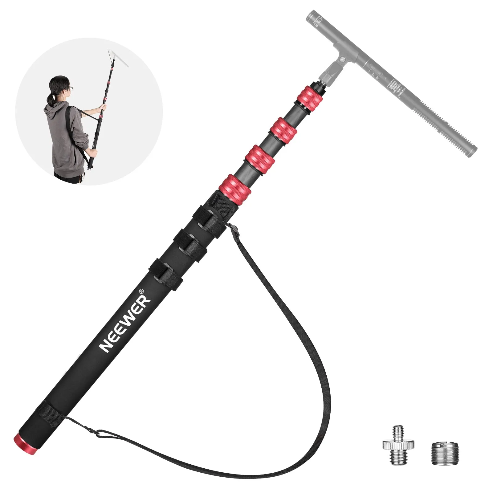 NEEWER Upgraded MS-300C Carbon Fiber Microphone Boom Pole