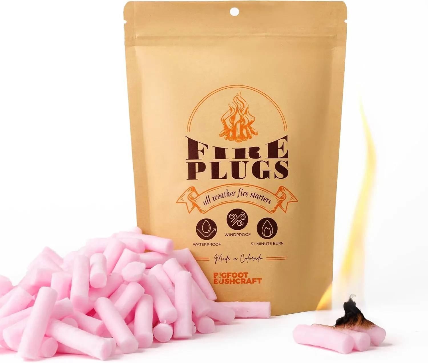 Non-Toxic Waterproof Fire Starters with 5  Minute Burn for Emergencies, Survival, Campfires, Fire Pits, Grills - Made in The USA - 80 Pack