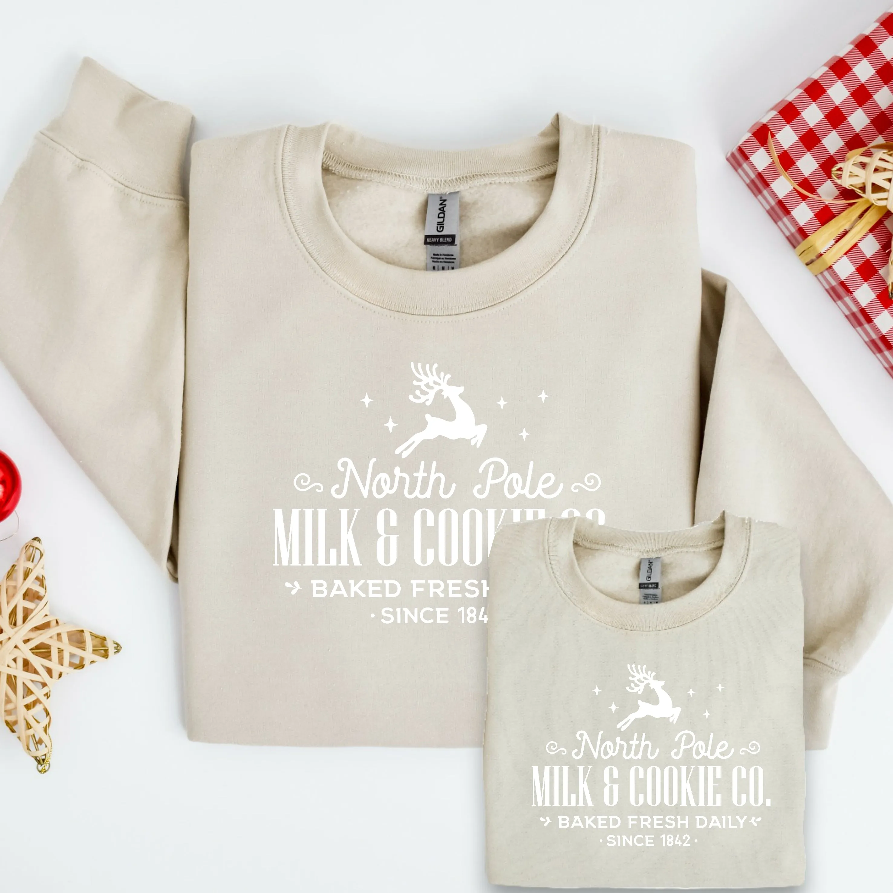 North Pole Milk & Cookies Co Christmas Sweatshirt/Babygrow