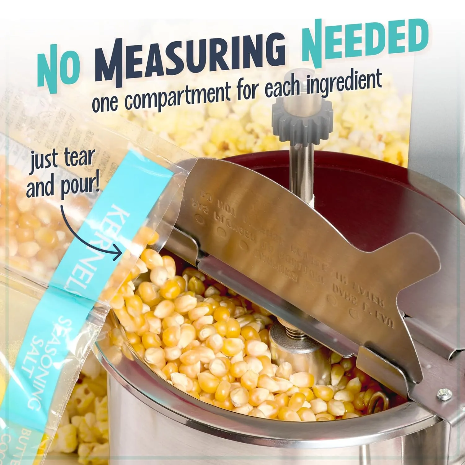 Nostalgia Movie Theater Style Popcorn Packets for Popcorn Machine, All-in-One Popcorn Kernels, Coconut Oil, Seasoning Salt, 8oz Packs, 24 count