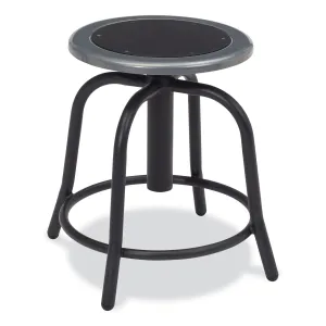 NPS® 6800 Series Height Adjustable Metal Seat Swivel Stool, Supports Up to 300 lb, 18" to 24" Seat Height, Black Seat/Base