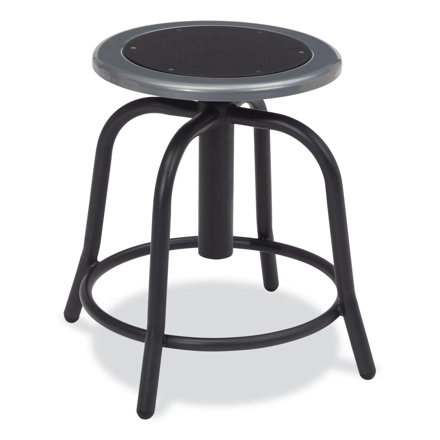 NPS® 6800 Series Height Adjustable Metal Seat Swivel Stool, Supports Up to 300 lb, 18" to 24" Seat Height, Black Seat/Base
