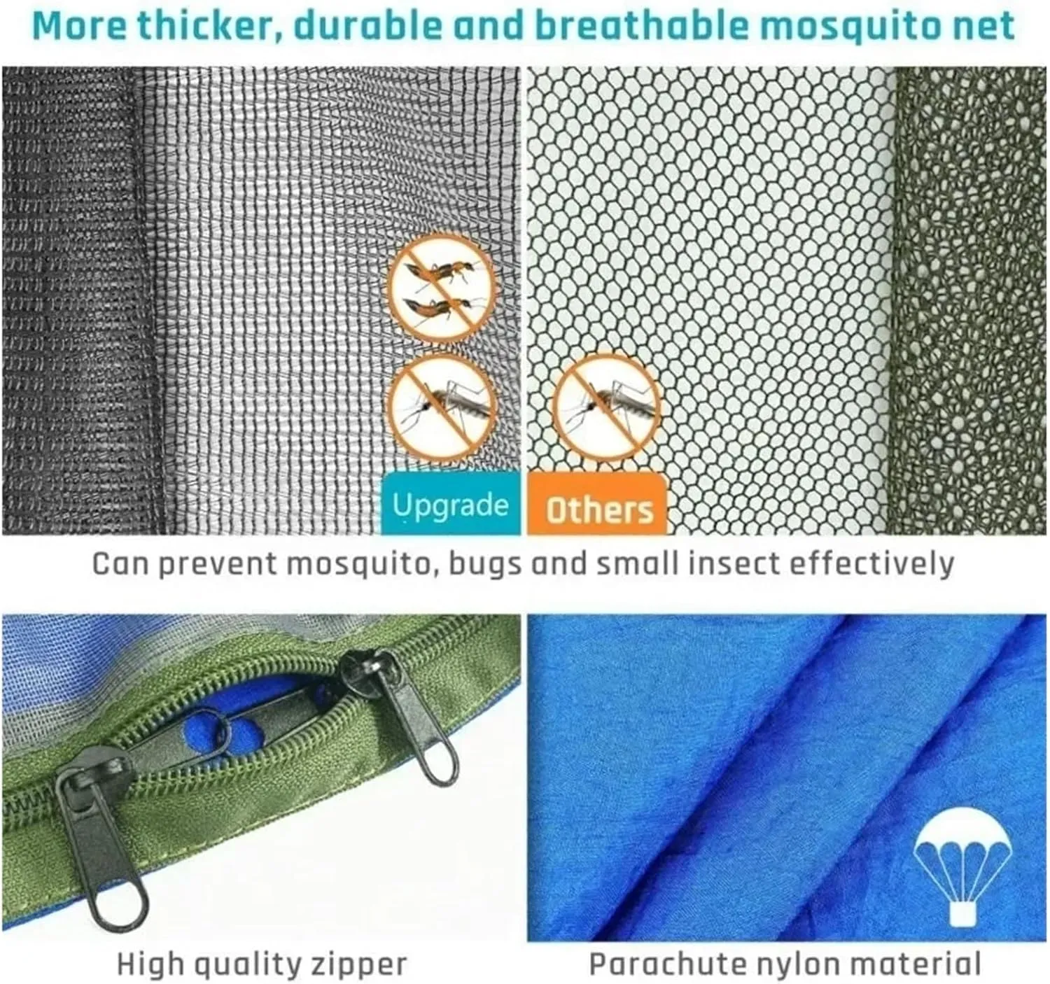Nylon Parachute Hammock Net Lightweight Portable Camping Hammock and Tent Awning Rain Fly Tarp Mosquito Net Hammock Canopy 210T Nylon Hammocks Terrace Hammock(Style11)