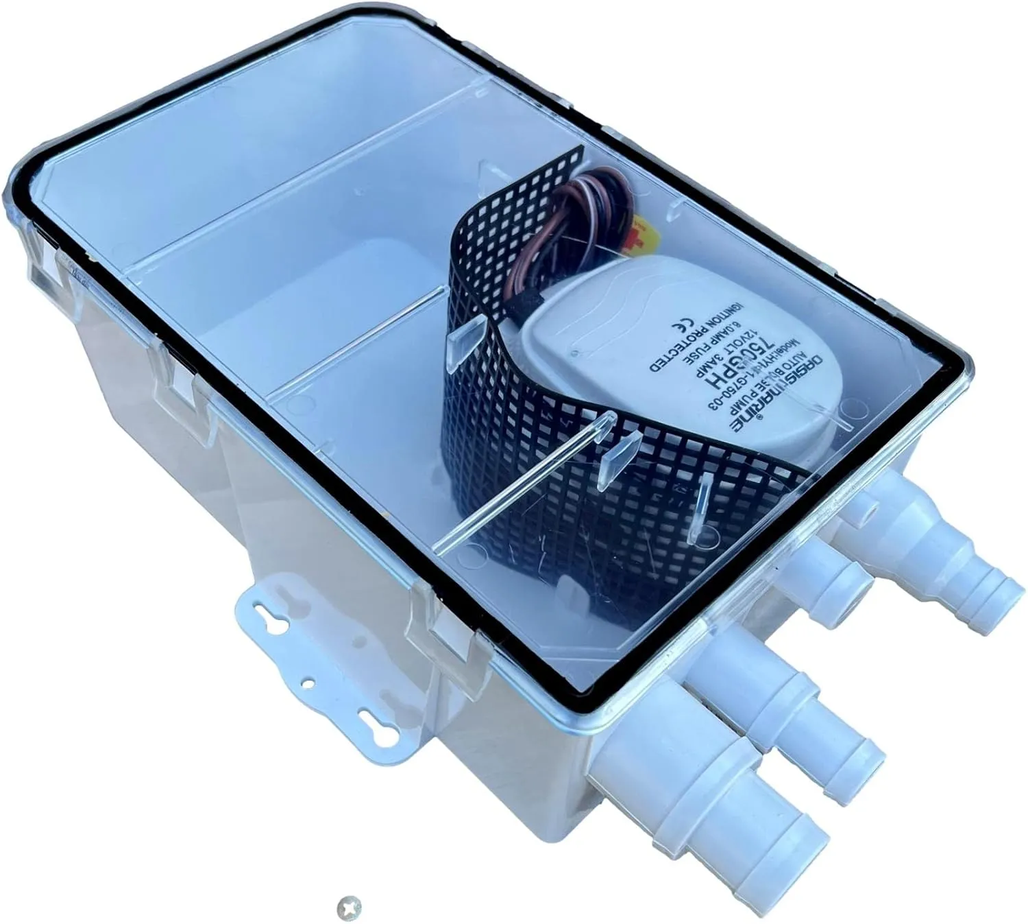 OASIS MARINE Shower Sump Pump for Boat Marine RV - 12V 750GPH Multi Port All-in-one Shower Sump Pump System, Small Drain System Kit with Multiple Inlet Ports