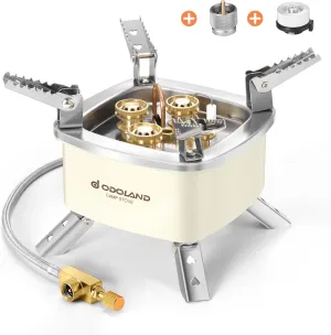Odoland 4000W Portable Camping Stove Adjustable Lightweight Camp Stove Propane Backpacking Stove with Mesh Bag for Outdoor Camping Cooking Hiking and Picnic