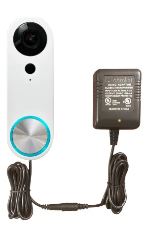 OhmKat Video Doorbell Power Supply - Compatible with SimpliSafe Pro Smart Wi-Fi Video Doorbell - No Existing Wiring Required - Transformer, Adapter, Power Kit & Supply All in One (Black)