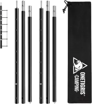 OneTigris Upgraded Tent Poles – Set of 2 Adjustable Telescoping Tarp Poles, Aluminum Replacement Poles for Tent, Tarp, Canopy, Awning, Shelter, Heavy Duty Aluminum Alloy Camping Poles