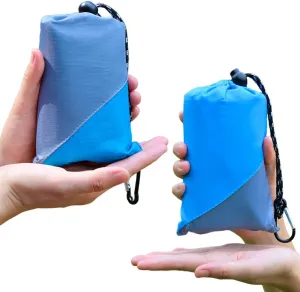 Orga'Neat Outdoor Pocket Blanket, 55”*60” Foldable Compact Lightweight Fast Dry Thin Tarp Mat for Picnic Camping Hiking Backpacking, Water-Resistant, Easily Put in Small Bag