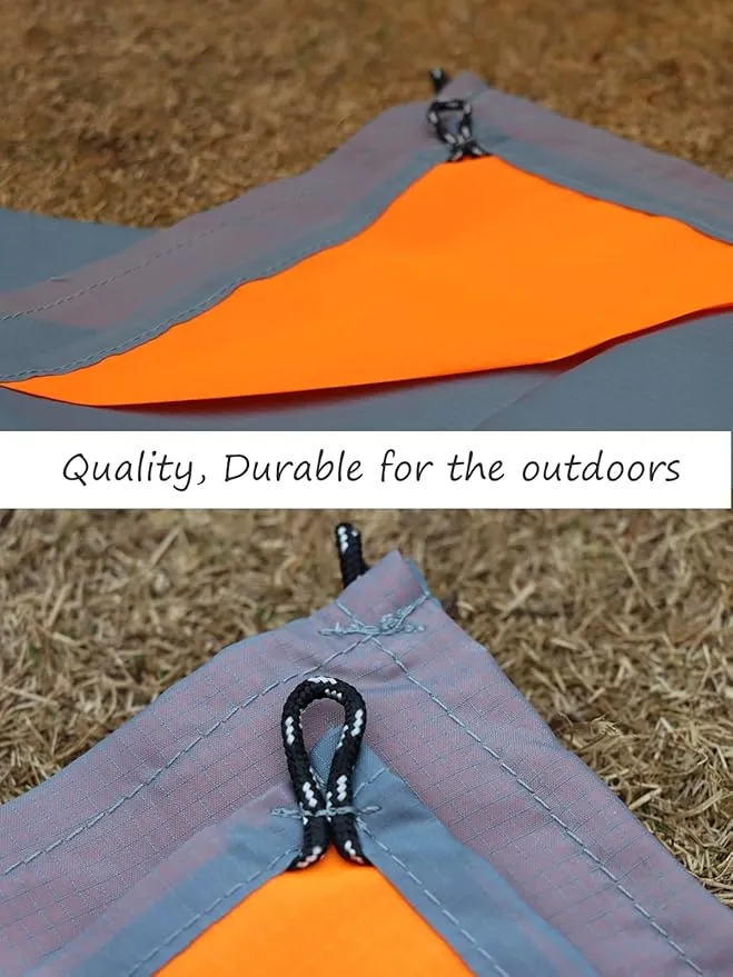 Orga'Neat Pocket Picnic Blanket, Sandproof Lightweight Pocket Camping Tarp, 55″x60″ Foldable & Fits into Small Bag, Water Resistant Washable Quick Dry Compact Beach Mat for Outdoor Recreation