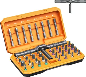 ORIA 42 in 1 Ratchet Screwdriver Kit, Magnetic Screwdriver Set with 40 Precision Bits, Upgraded Version Repair Tool Kits with DIY Ratchet Handle, Portable Case for DIY Bike Electronics Furniture