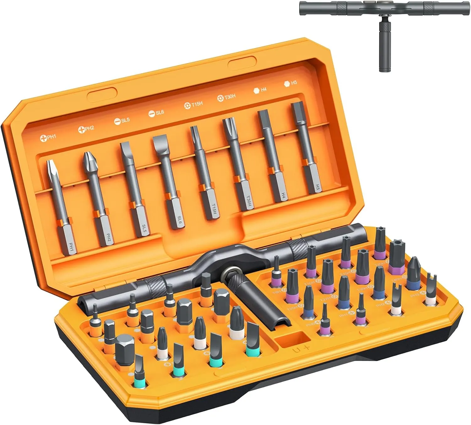 ORIA 42 in 1 Ratchet Screwdriver Kit, Magnetic Screwdriver Set with 40 Precision Bits, Upgraded Version Repair Tool Kits with DIY Ratchet Handle, Portable Case for DIY Bike Electronics Furniture