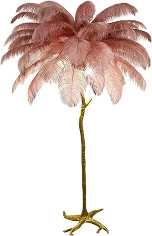 Ostrich Feather lamp,Resin Feather lamp with Natural Ostrich Feathers (Contains Light Sources) Have Footswitch Dimmable Floor Lamp (90x170cm(35×67inch),Soybean Sand)