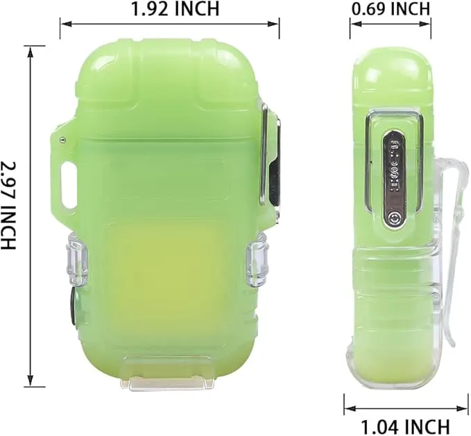 Outdoor Arc Electric Lighter USB Rechargeable Lighter LED Flashlight Double Arc Plasma Lighter Perfect for Camping Hiking Traveling (Noctilucent)