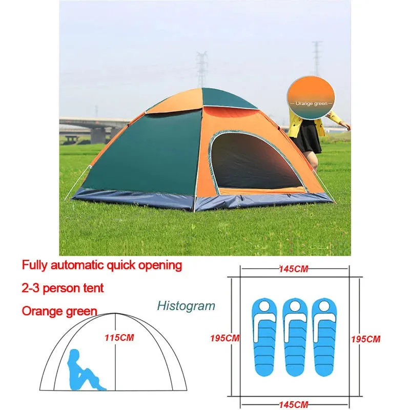 Outdoor Automatic Pop Up Camping Tent 1-4 Person Family Multiple Models Easy Open Hiking Travelling Tents