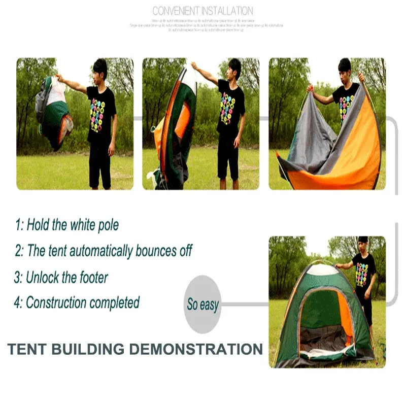 Outdoor Automatic Pop Up Camping Tent 1-4 Person Family Multiple Models Easy Open Hiking Travelling Tents