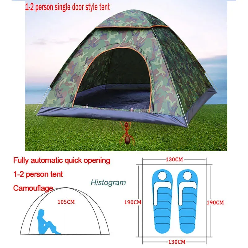 Outdoor Automatic Pop Up Camping Tent 1-4 Person Family Multiple Models Easy Open Hiking Travelling Tents