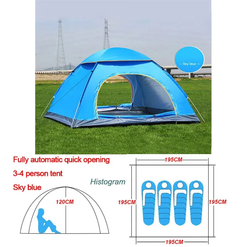 Outdoor Automatic Pop Up Camping Tent 1-4 Person Family Multiple Models Easy Open Hiking Travelling Tents