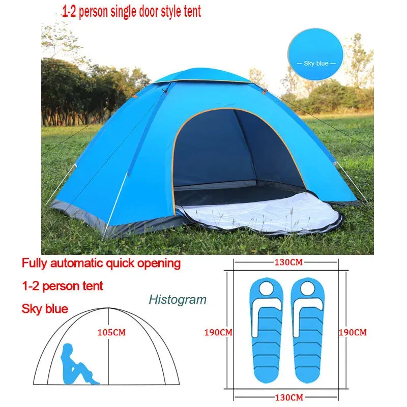 Outdoor Automatic Pop Up Camping Tent 1-4 Person Family Multiple Models Easy Open Hiking Travelling Tents